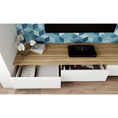 A Small Living Room Designed With A TV Unit-2