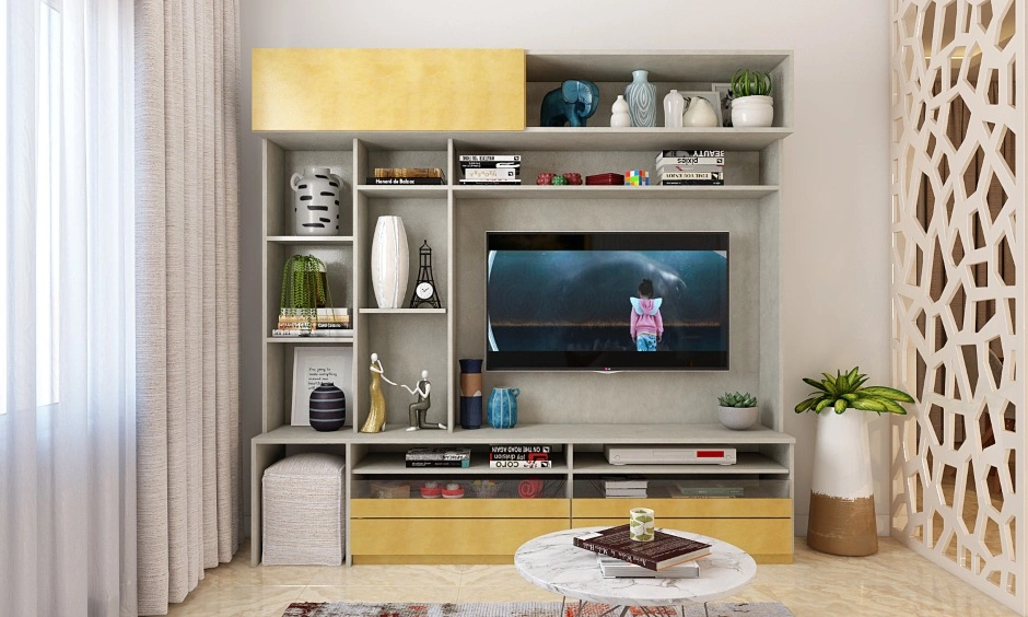 A Modern Living Room With A TV Unit Designed With Storage-2