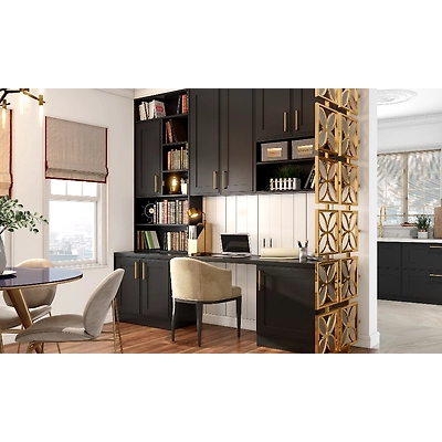 A Classic Black Wooden Home Office Setup-1