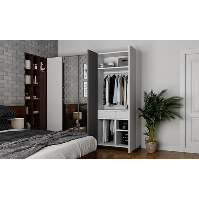 Modern Bedroom With Brick Wall Cladding-4