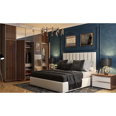 Modern Blue and White Bedroom Interior Design-3