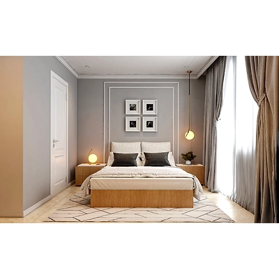 A Neo-Classical Bedroom Design With A Study And TV Unit-1