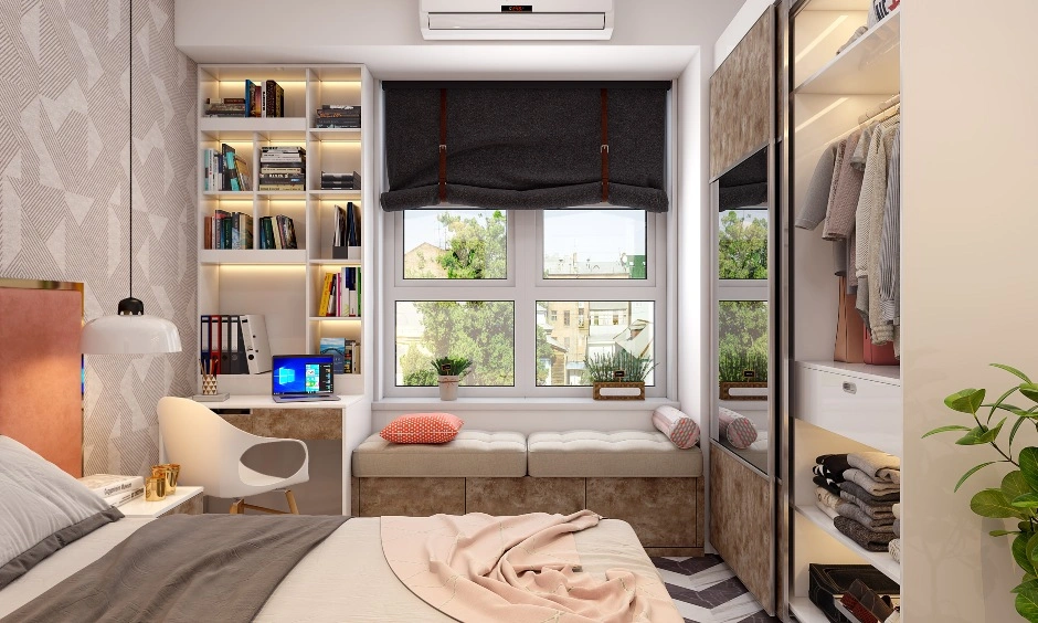 A Modern Bedroom With A Compact Study Corner-2