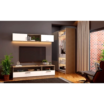 A Spacious Bedroom With A Modular TV Unit-4