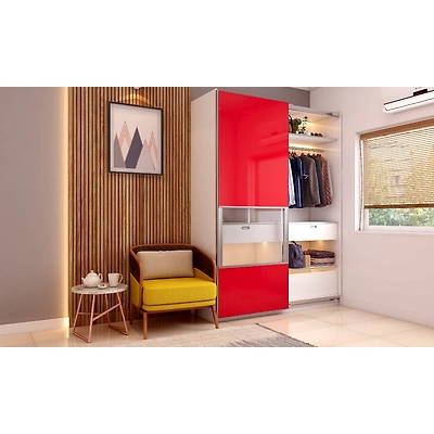 A Bright Bedroom With A Study Unit-4