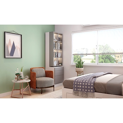 A Chic Bedroom With A Compact Study Corner-2