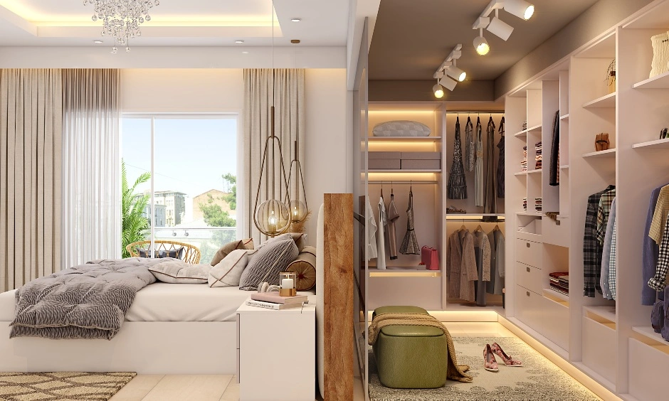 A Spacious Bedroom With A Walk-in Closet-DC557