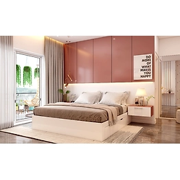 A Modern Bedroom With Sliding Glass Closet