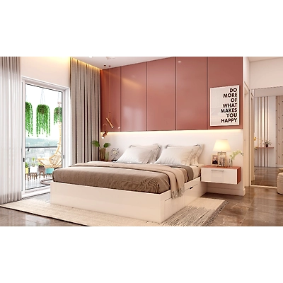 A Modern Bedroom With Sliding Glass Closet-DC558