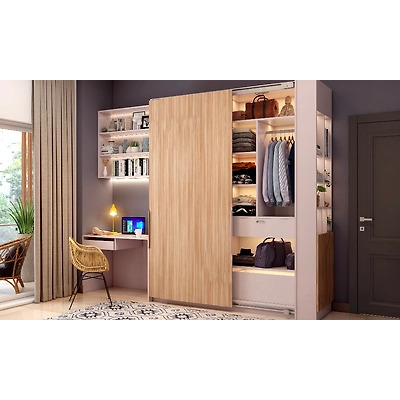 A Luxurious Bedroom With A Sliding Door Wardrobe-3