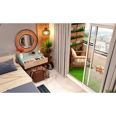 A Bedroom With Dedicated Study Unit-3
