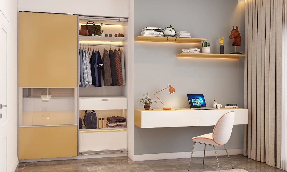 A Bedroom With A Sliding Door Wardrobe And Study Unit-3