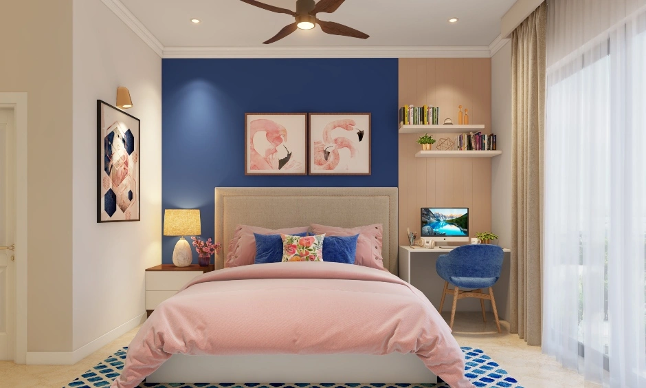 An Bedroom Designed With A Study Unit-1