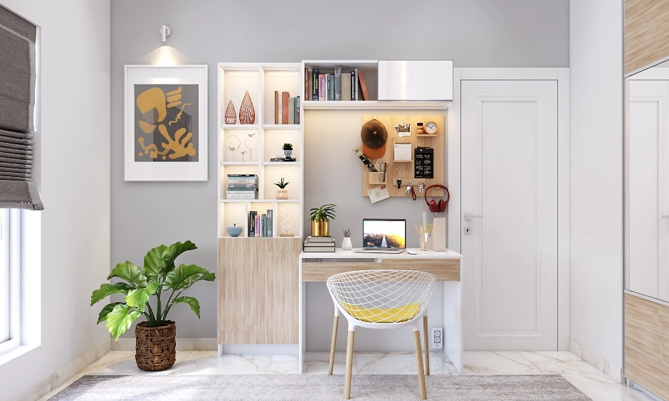 A White Earthy Bedroom Design With A Sliding Door Wardrobe-2