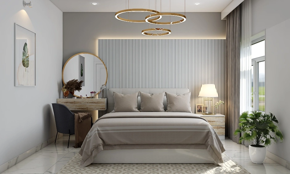 A Light Grey And White Luxe Bedroom Design-DC577