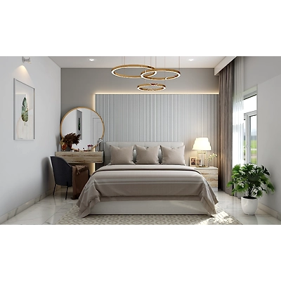 A Light Grey And White Luxe Bedroom Design-1