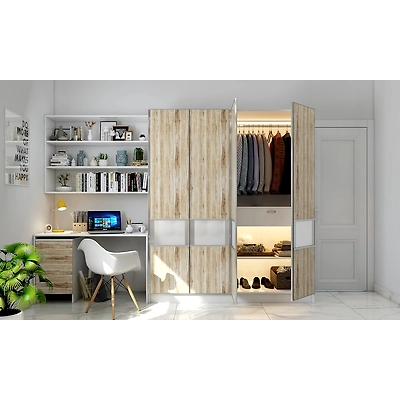 A Light Grey And White Luxe Bedroom Design-5
