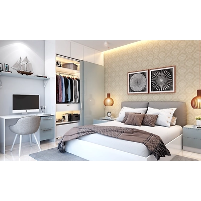 An Urban Bedroom With Space Saving Furniture-2
