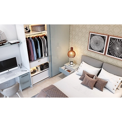 An Urban Bedroom With Space Saving Furniture-5