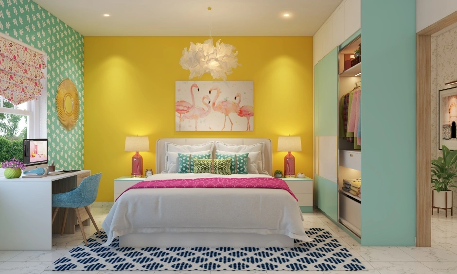 A Multicoloured Bedroom Design With A Modular Wardrobe-DC595