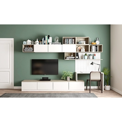 A Bedroom Interior Design With A TV Unit-4