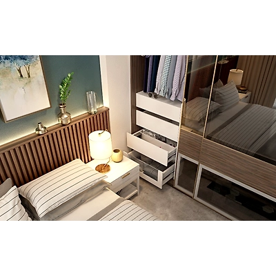 A Bedroom Design With A Sliding Door Wardrobe-1