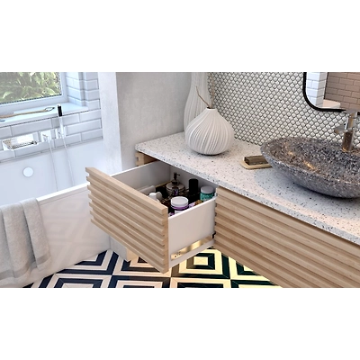 A Modern Bathroom Design With Clean Lines And Patterned Flooring-1