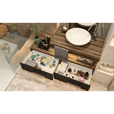 A Sleek Modern Bathroom Design With Marble And Vitrified Tiles-1