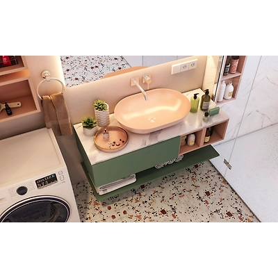 A Minimalistic Style Bathroom Design In A Pastel Colour Scheme-2