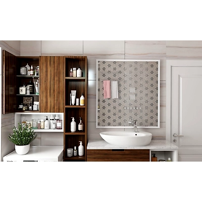 A Modern Style Bathroom With Patterned Tiled Walls-1