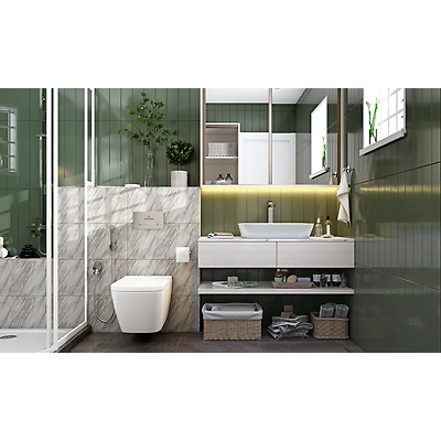 A Modern Bathroom Design In Grey and White-DC636
