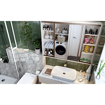 A Modern Bathroom Design In Grey and White-2