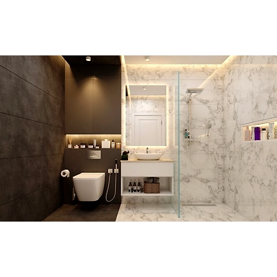 A Black And White Modern Bathroom Design-DC639