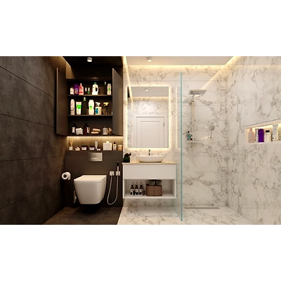 A Black And White Modern Bathroom Design-1