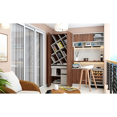 A Modern Balcony Design With A Study Nook And Hidden Storage-1