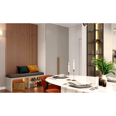 A Quaint 3BHK With Modern Space-Saving Furniture Pieces-3