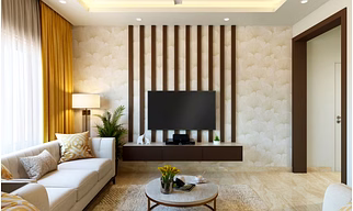 A Modern 1 BHK Home Designed In Earthy Colour Tone And Modular Furniture