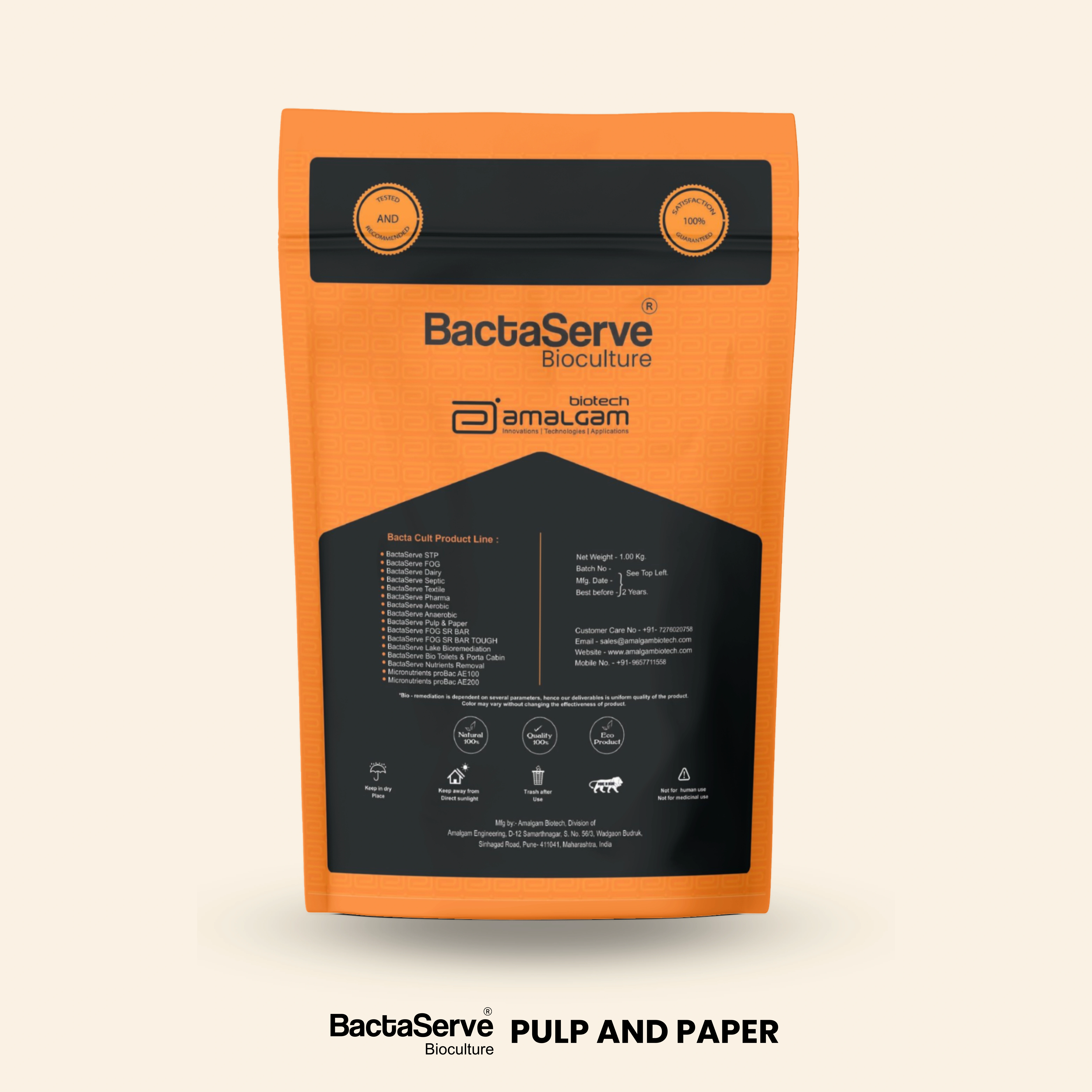 BactaServe – Pulp &amp; Paper, (Pollution Control BactaServe - Pulp and Paper Bacteria from Wastewater Treatment)-1