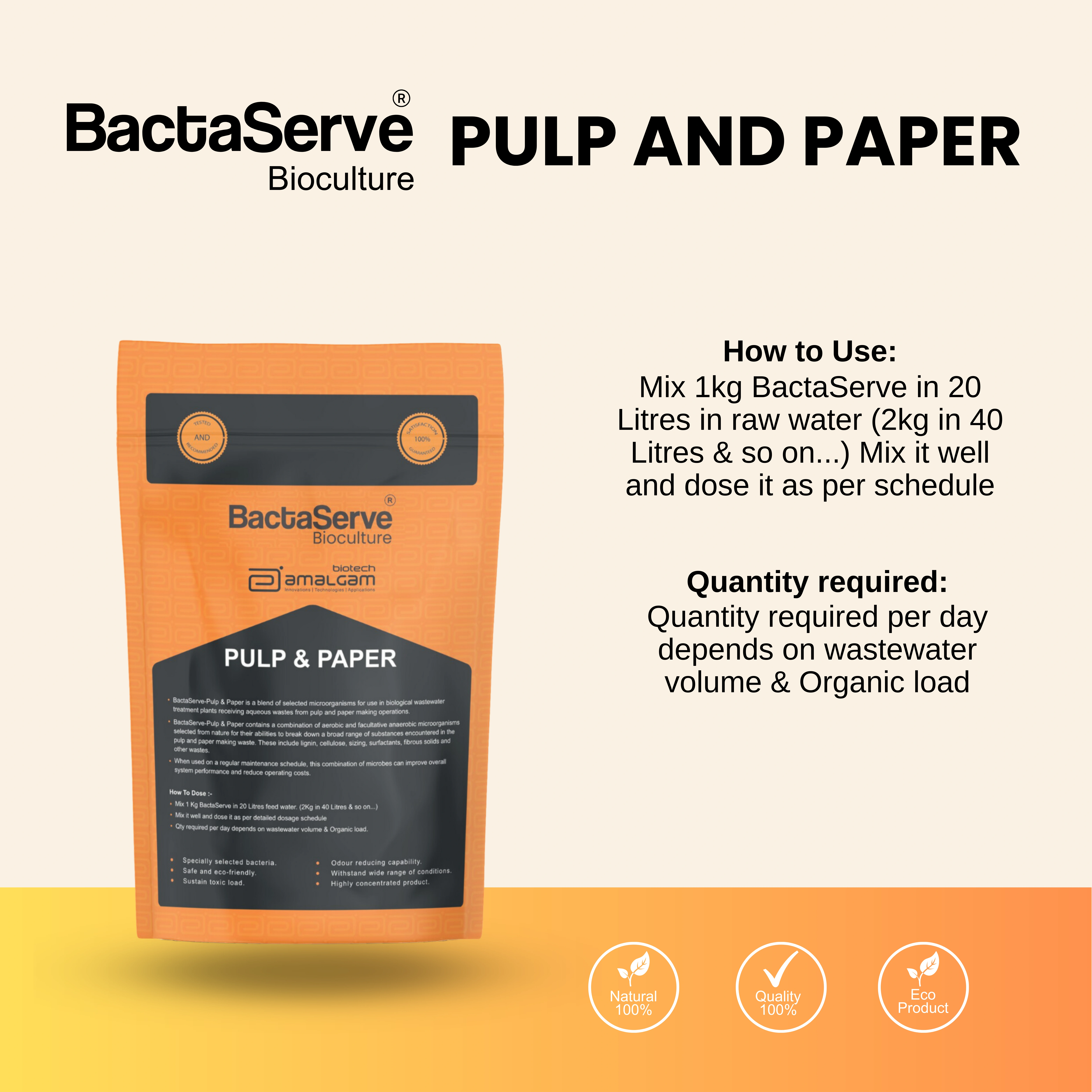 BactaServe – Pulp &amp; Paper, (Pollution Control BactaServe - Pulp and Paper Bacteria from Wastewater Treatment)-2