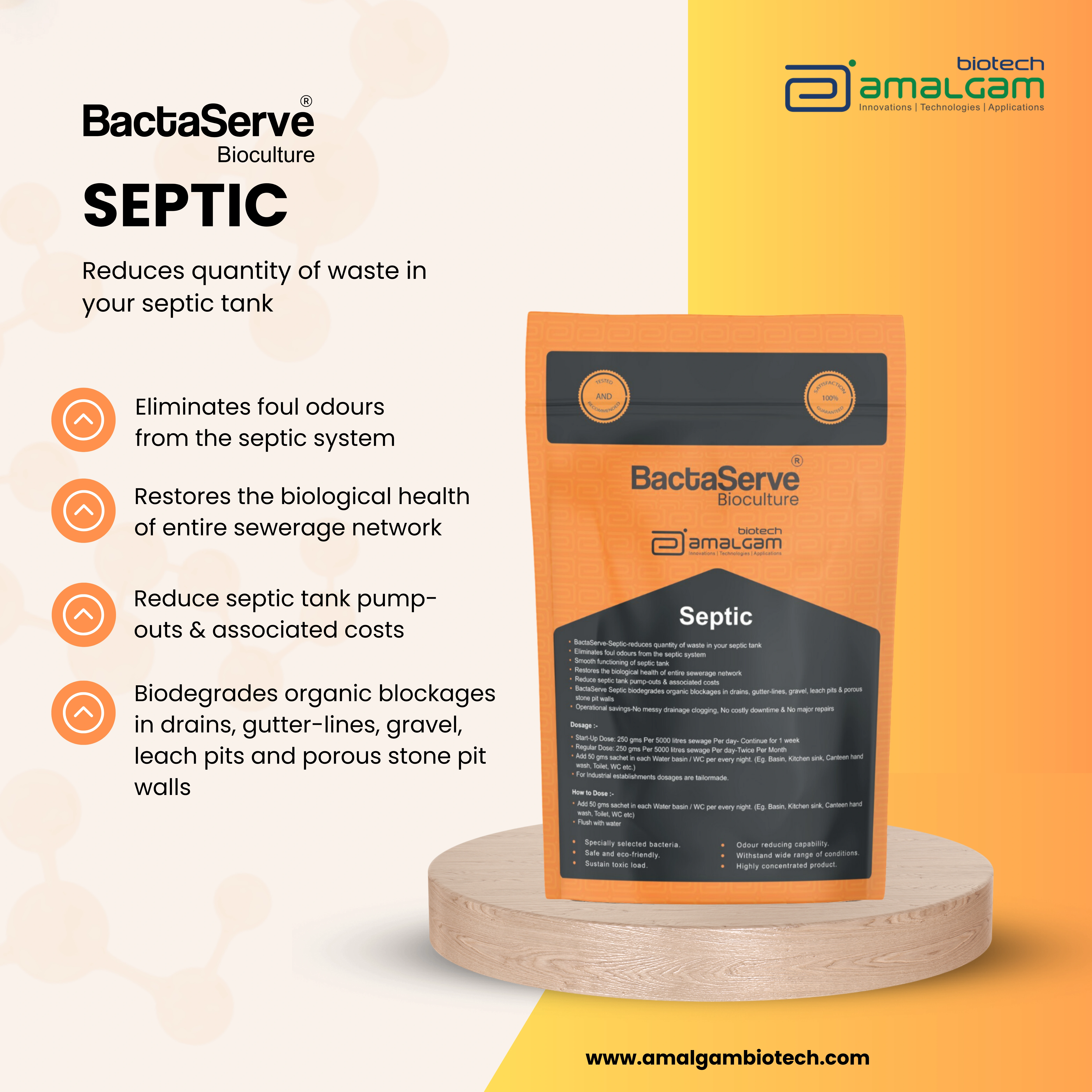 BactaServe Septic Tank Cleaner – Environment Friendly Bacteria (Household use, Hotels, Manufacturing Plant, Food &amp; Beverage Factory)-3