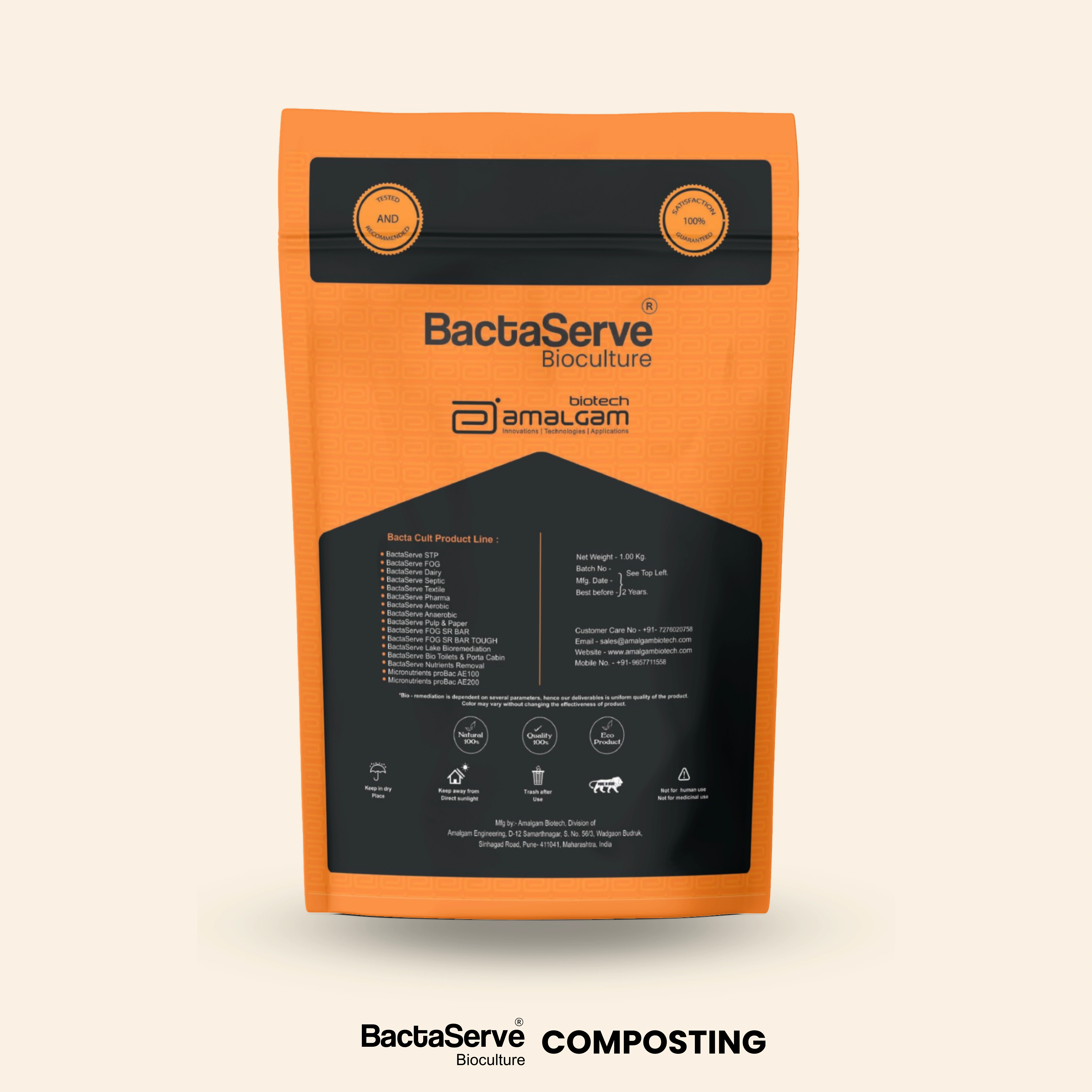 BactaServe – Composting, (Organic BactaServe Composting Used for Waste Food Compost in Food &amp; Beverage Factory)-1