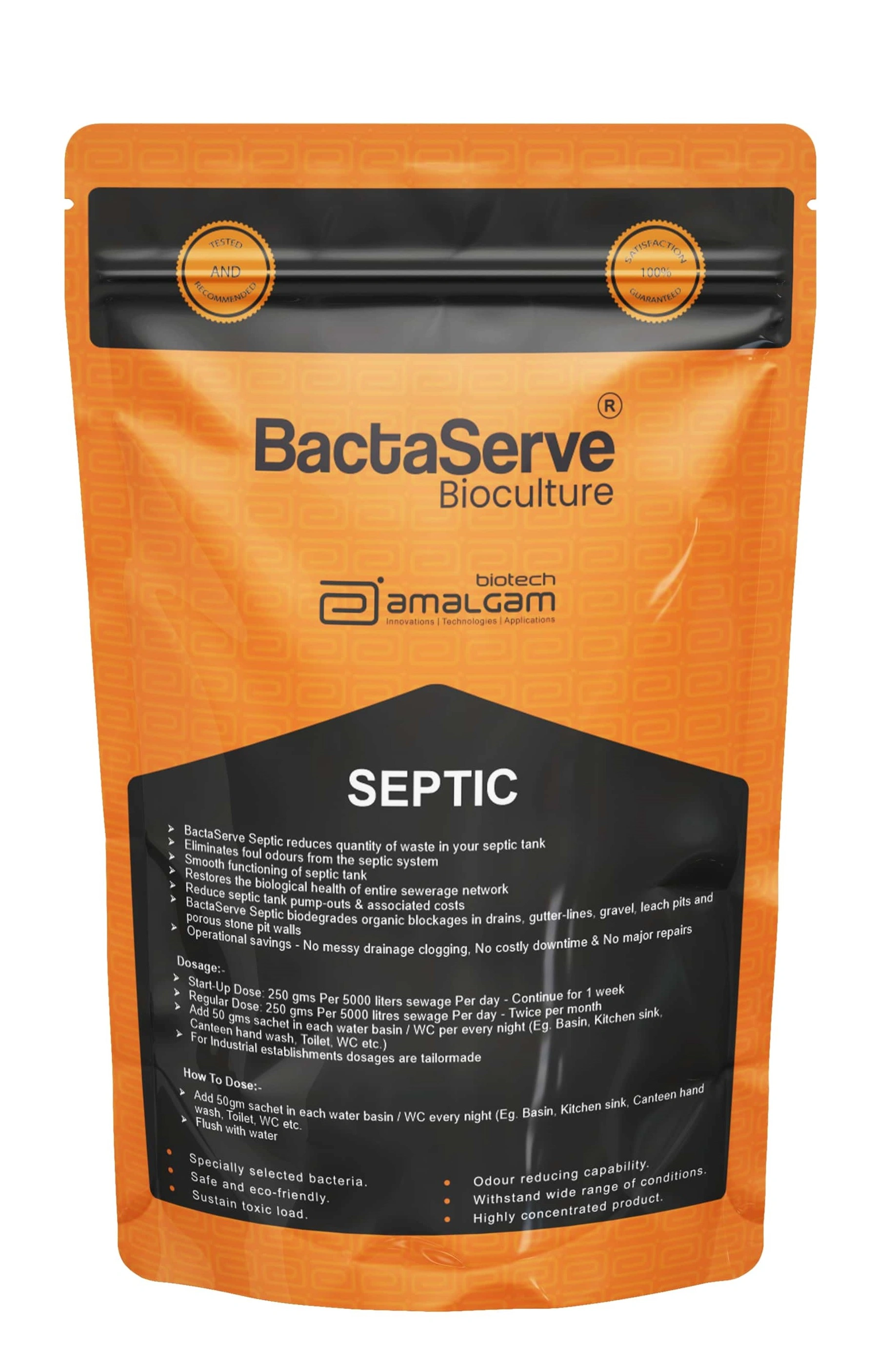 BactaServe Septic Tank Cleaner – Environment Friendly Bacteria (Household use, Hotels, Manufacturing Plant, Food &amp; Beverage Factory)-11640546