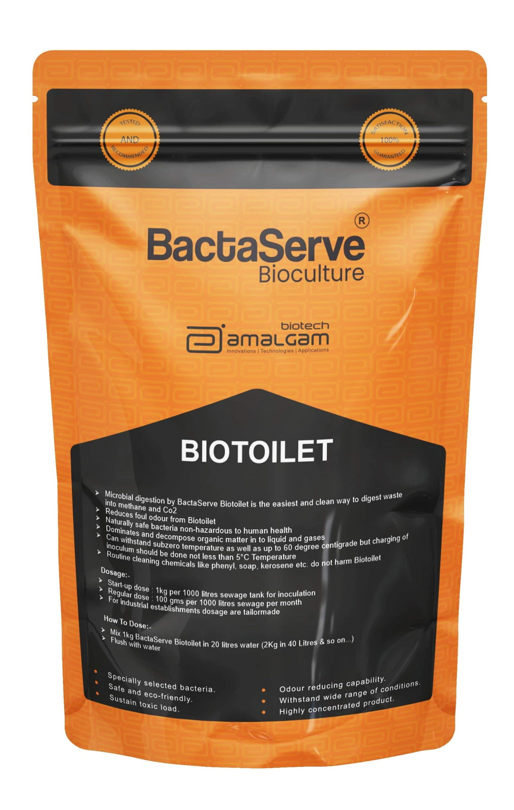 BactaServe - BioToilet, (Sludge Degradation by Bacteria) Biotoilet Microbial Solution | Enhance Bio-Toilet Efficiency &amp; Odor Control-12164894