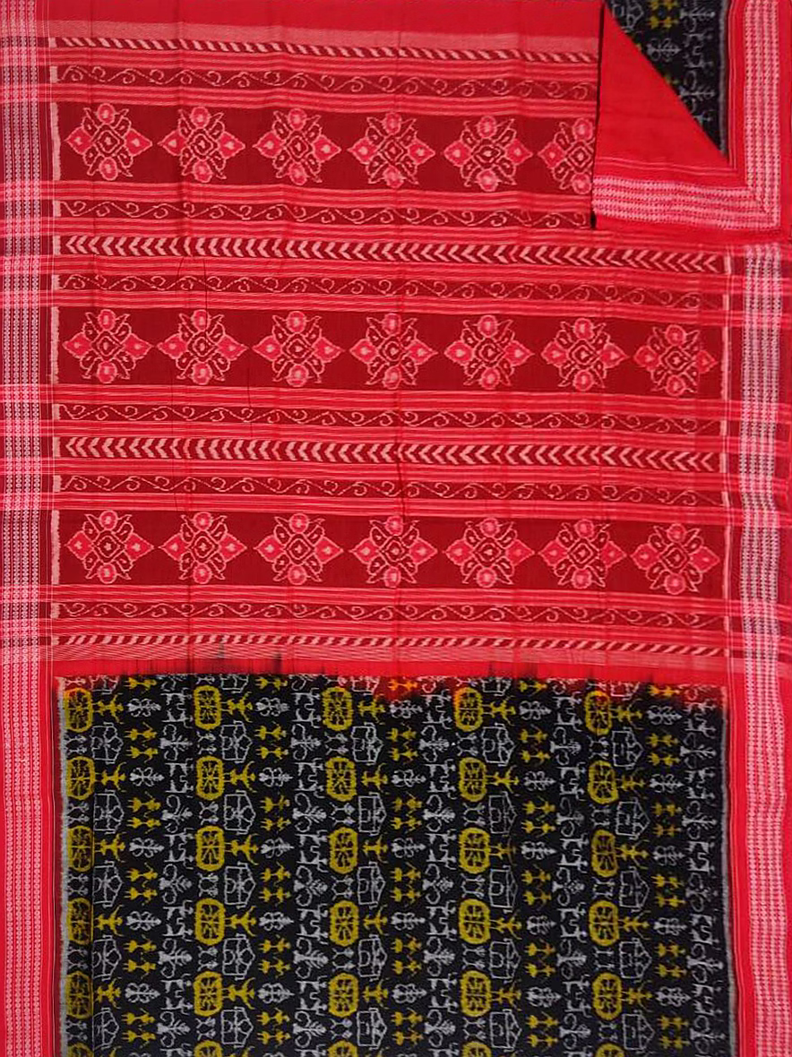 Sambalpuri Cotton Saree (Red & Black) By Koustuva Exports image 2