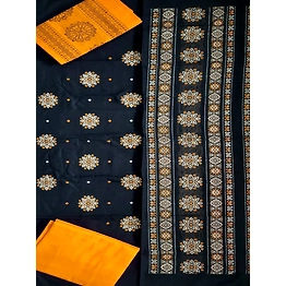 Sambalpuri Ladies Dress Piece (Black & Yellow) By Koustuva Exports