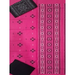 Sambalpuri Ladies Dress Piece (Pink & Black) By Koustuva Exports
