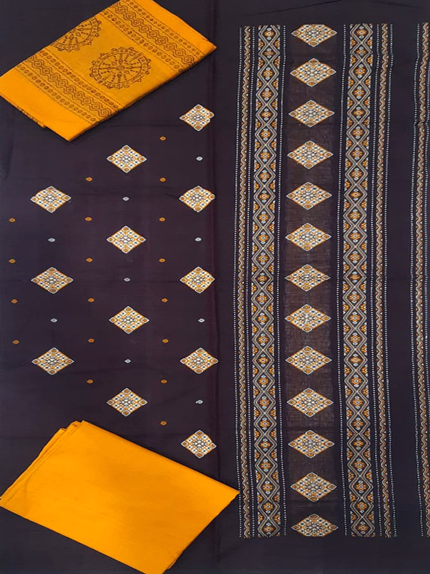 Sambalpuri Ladies Dress Piece (Purple & Orange) By Koustuva Exports image 1