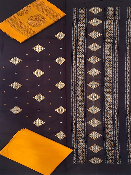 Sambalpuri Ladies Dress Piece (Purple & Orange) By Koustuva Exports