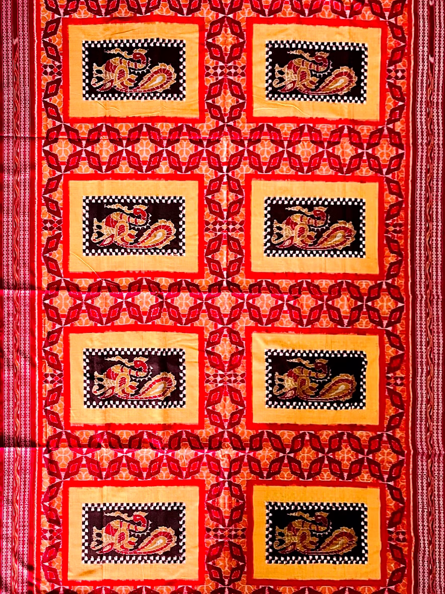 sambalpuri silk saree (red & yellow) by koustuva exports