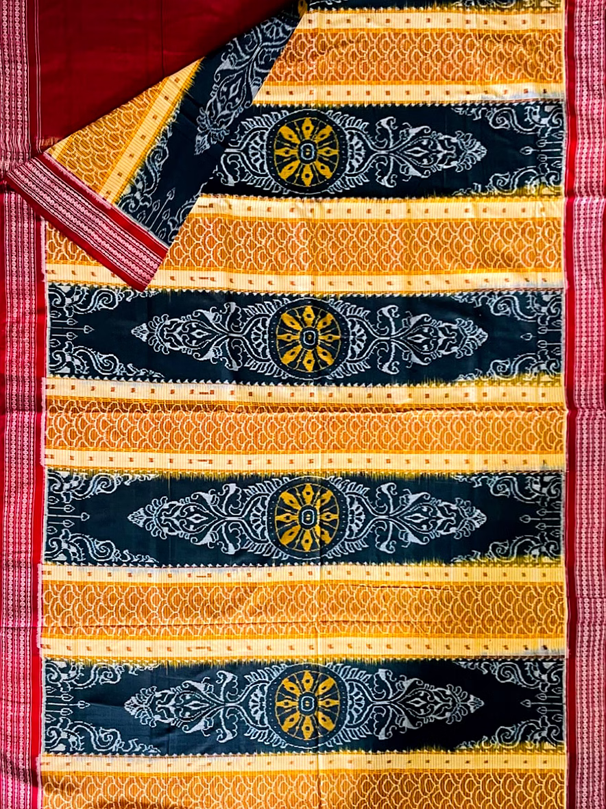sambalpuri silk saree (red & black) by koustuva exports